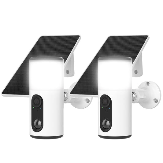 ARCCTV Floodlight Camera with Solar Panel, 4MP Battery Powered Security Cameras for Home Security, 2 Way Audio, PIR Motion Senso