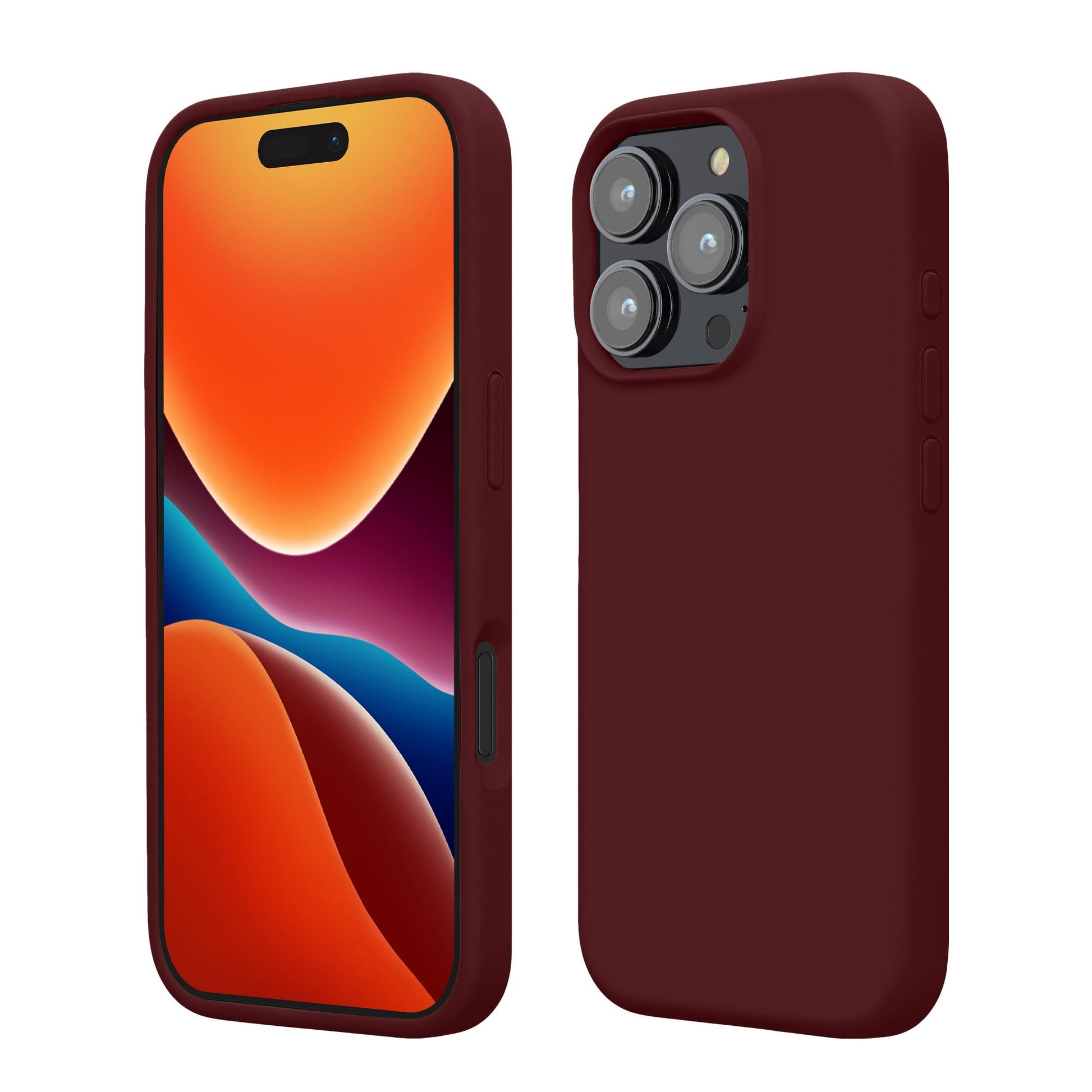 kwmobile Case Compatible with Apple iPhone 16 Pro Max Case - TPU Silicone Phone Cover with Soft Finish - Bordeaux Violet