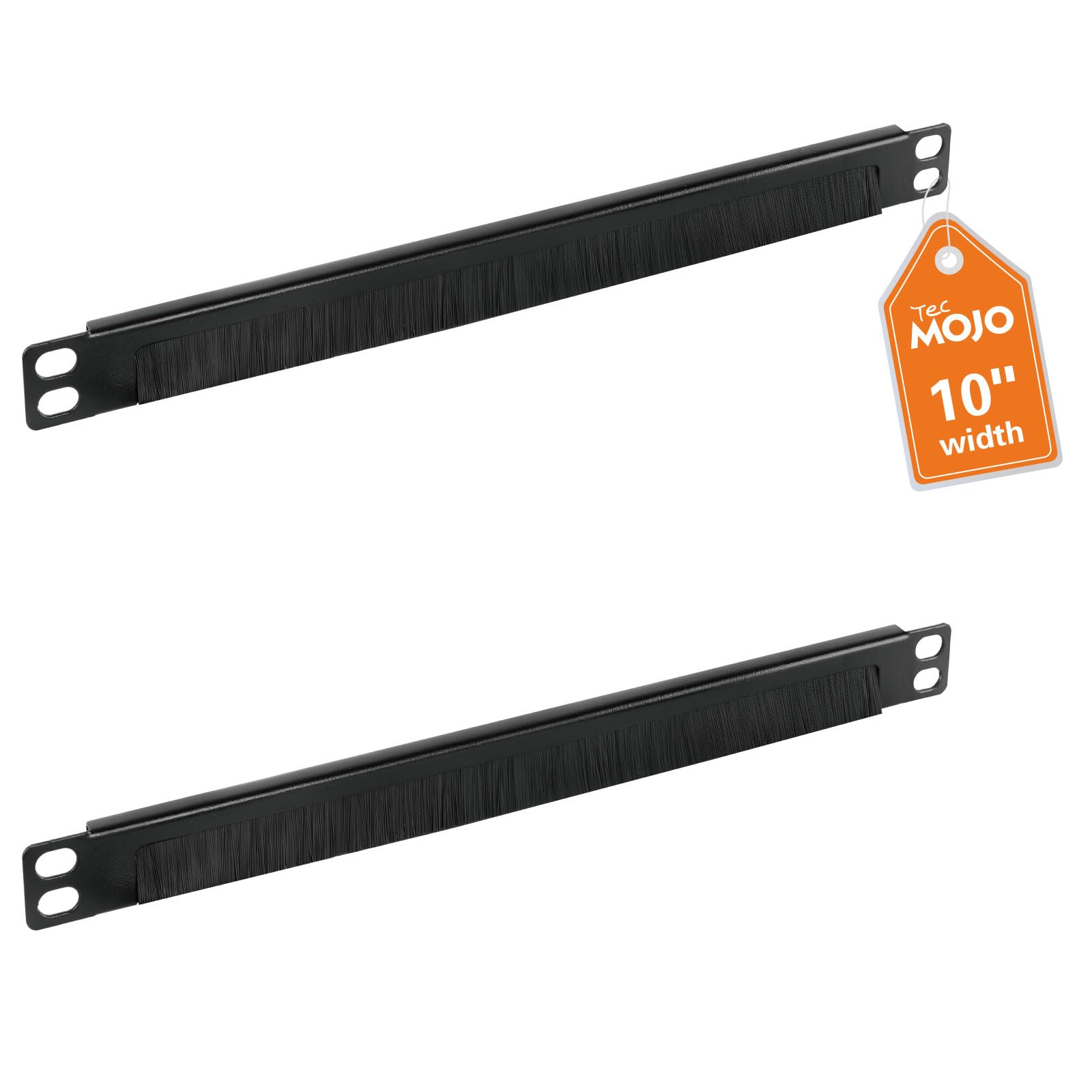 Tecmojo 2 Pack 0.5U Cable Management Brush Panel for 10 Server Rack, Rack Mount Cable Organizer for Network Cabinet, Black