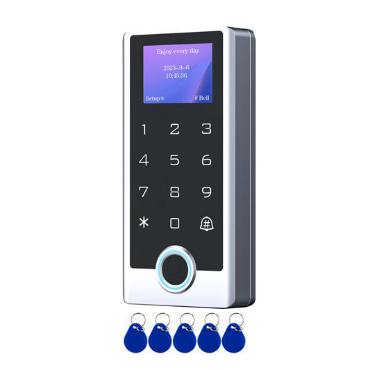 Fingerprint Door Access Control Keypad, Stainless Steel IP68 Waterproof LCD Display, Wiegand 26 Input/Output, RFID Card & PIN Co