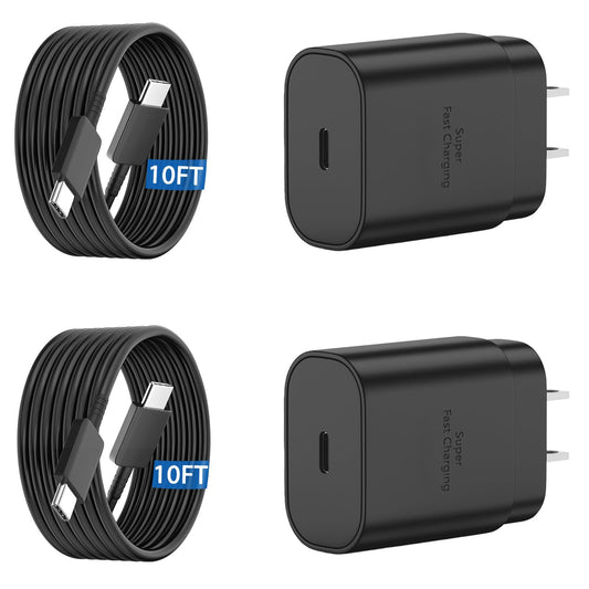 Type C Charger Fast Charging 10FT Cord 25W Samsung Super Fast Charger Android Phone Charger Block for Samsung Galaxy S25/S25 Ult