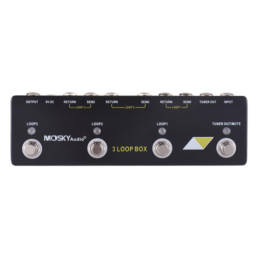 Btuty 3 Loop Box Guitar Effect Pedal with Channel Selection True Bypass Guitar Effects Loop Switcher Pedal Channel Switcher Box
