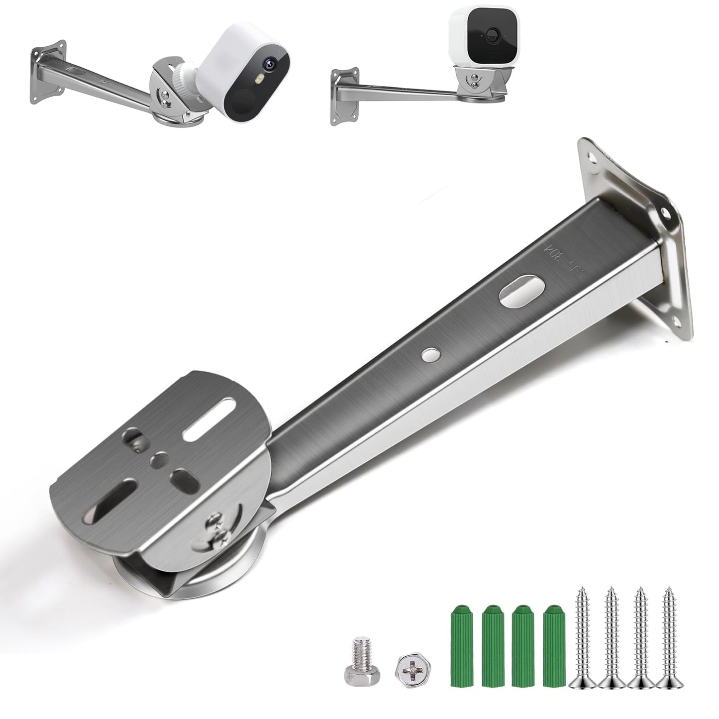 ZT-NET Stainless Steel Wall Mount Bracket for CCTV Security Camera Adjustable Extension Arm Holder for Eufy Solocam s220 Indoor