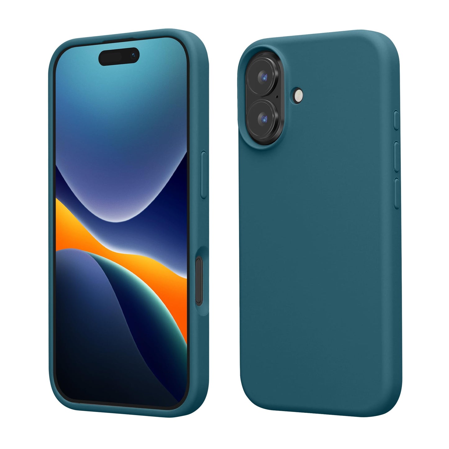 kwmobile Case Compatible with Apple iPhone 16 Case - TPU Silicone Phone Cover with Soft Finish - Teal Matte