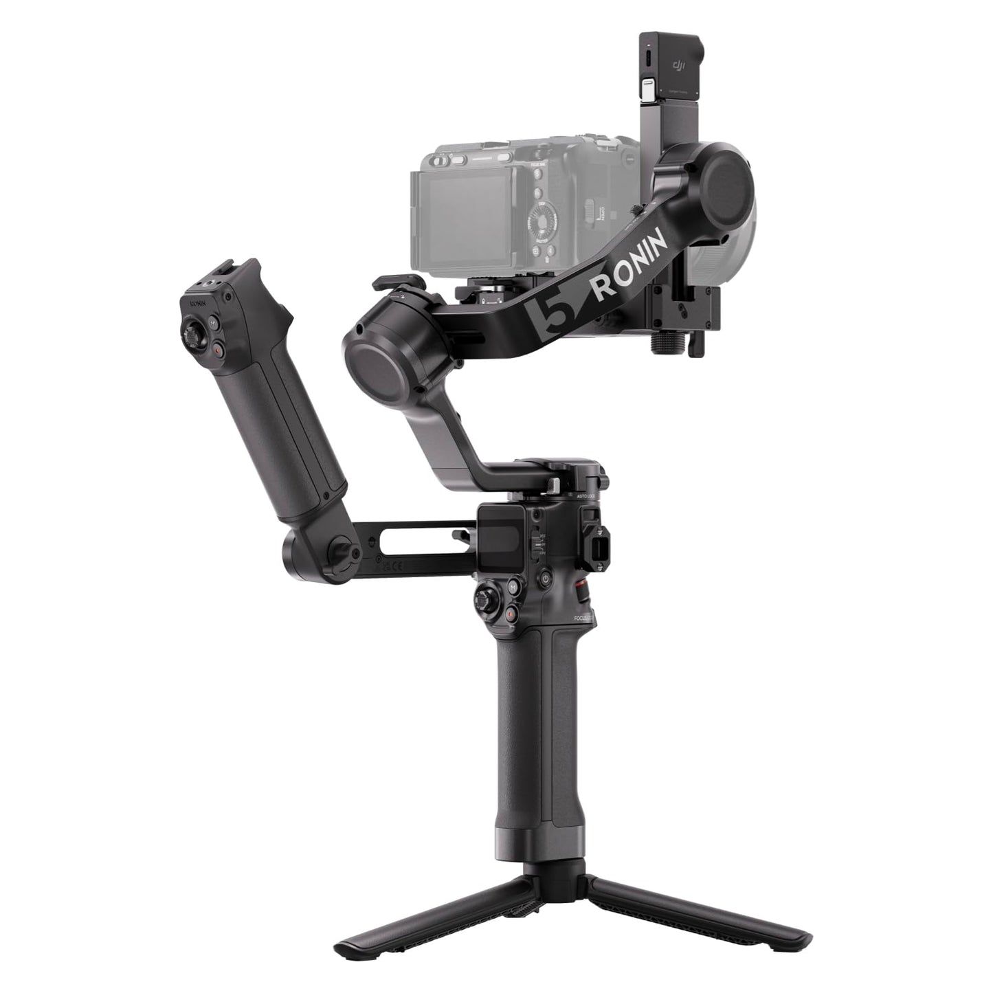 DJI RS 5 Combo, Gimbal Stabilizer for Camera Canon/Sony/Panasonic/Nikon/Fujifilm, Intelligent Tracking, Electronic Briefcase Han
