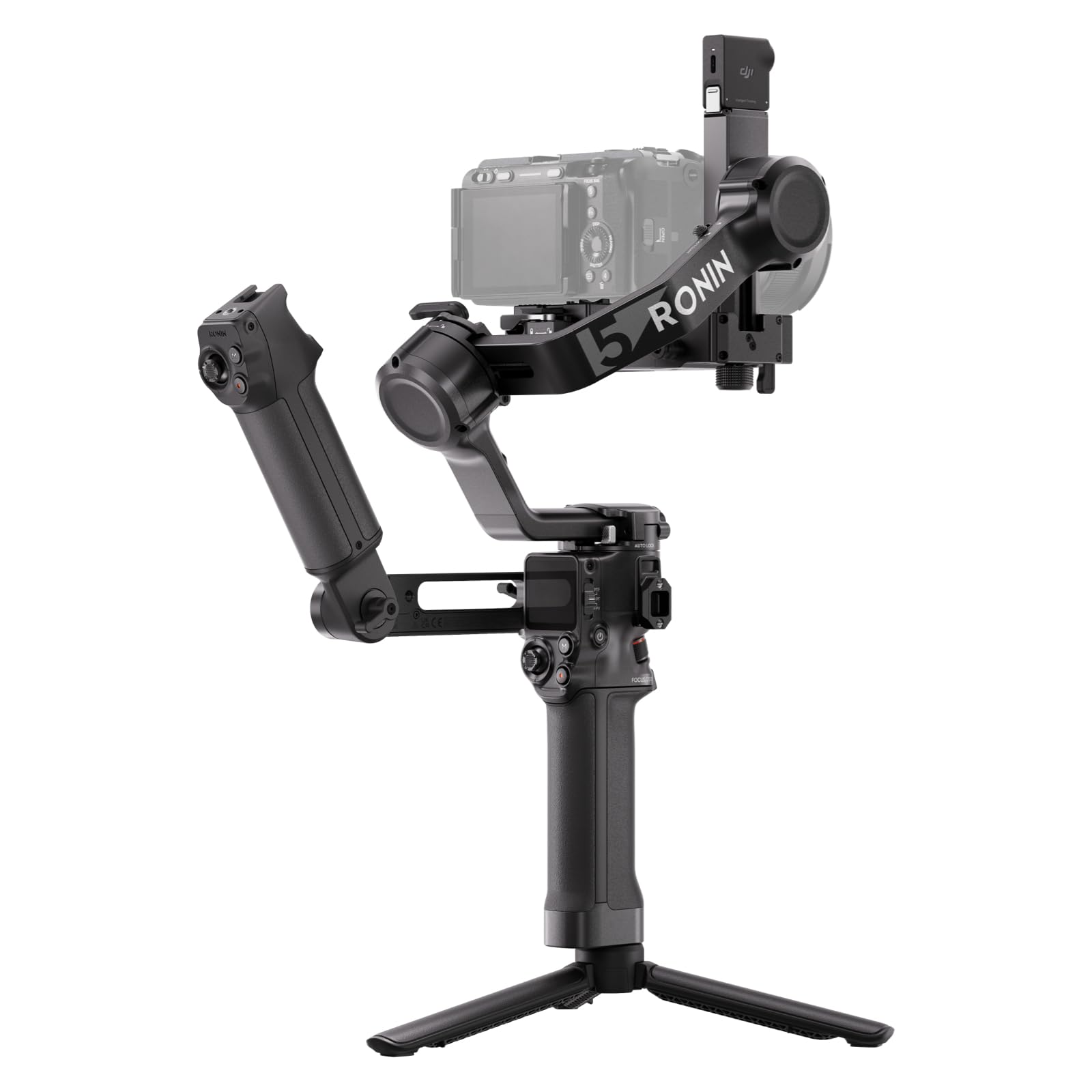 DJI RS 5 Combo, Gimbal Stabilizer for Camera Canon/Sony/Panasonic/Nikon/Fujifilm, Intelligent Tracking, Electronic Briefcase Han