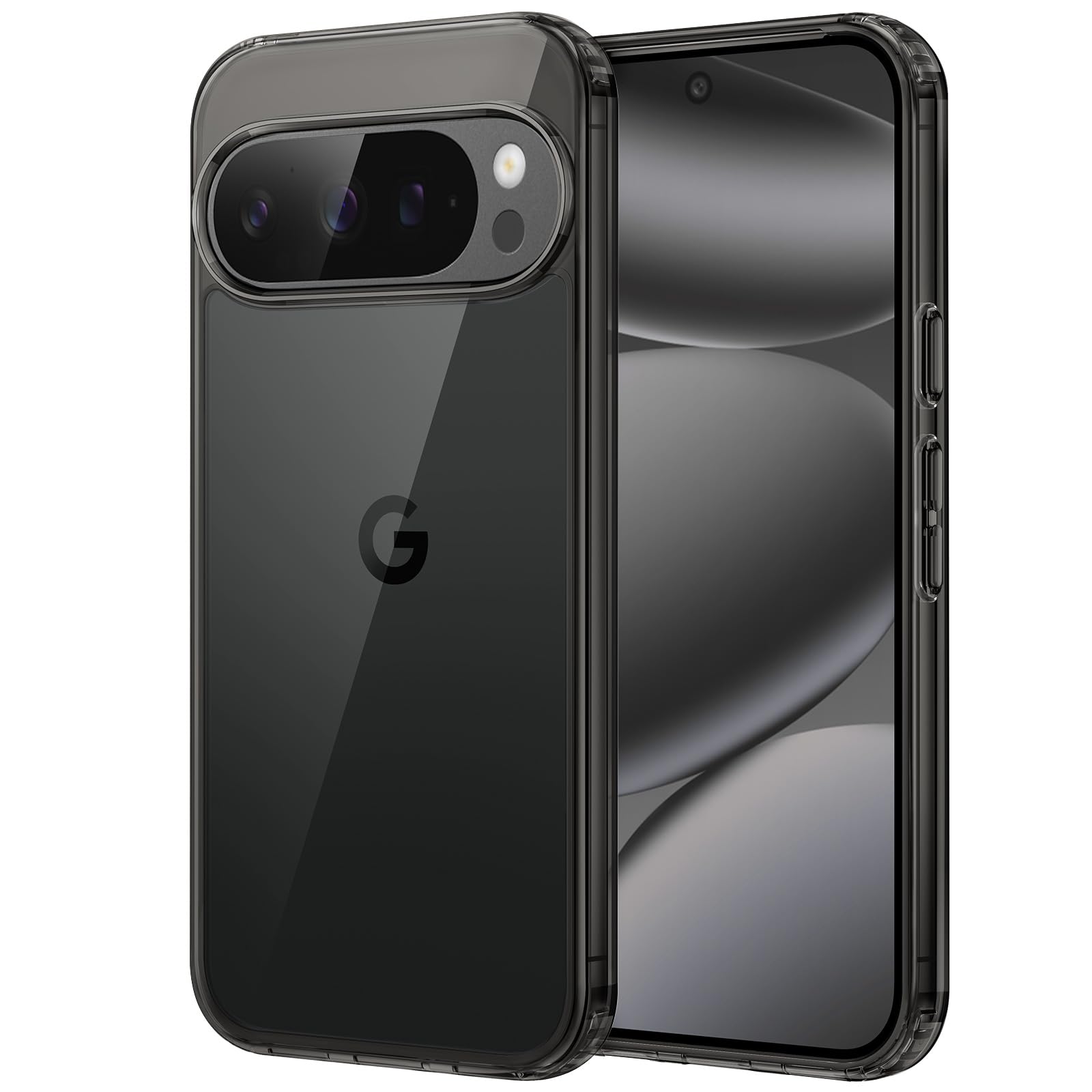 JETech Case for Google Pixel 10/10 Pro 2025, Non-Yellowing Bumper Protective Phone Cover, Anti-Scratch Hard PC Back (Obsidian)