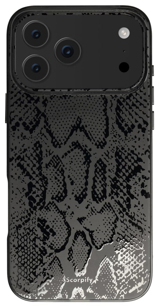 SCORPIFY for iPhone 17 Pro Max Case [Compatible with MagSafe] with Matte Black Snake Print Design, Cute Magnetic Phone Cover for