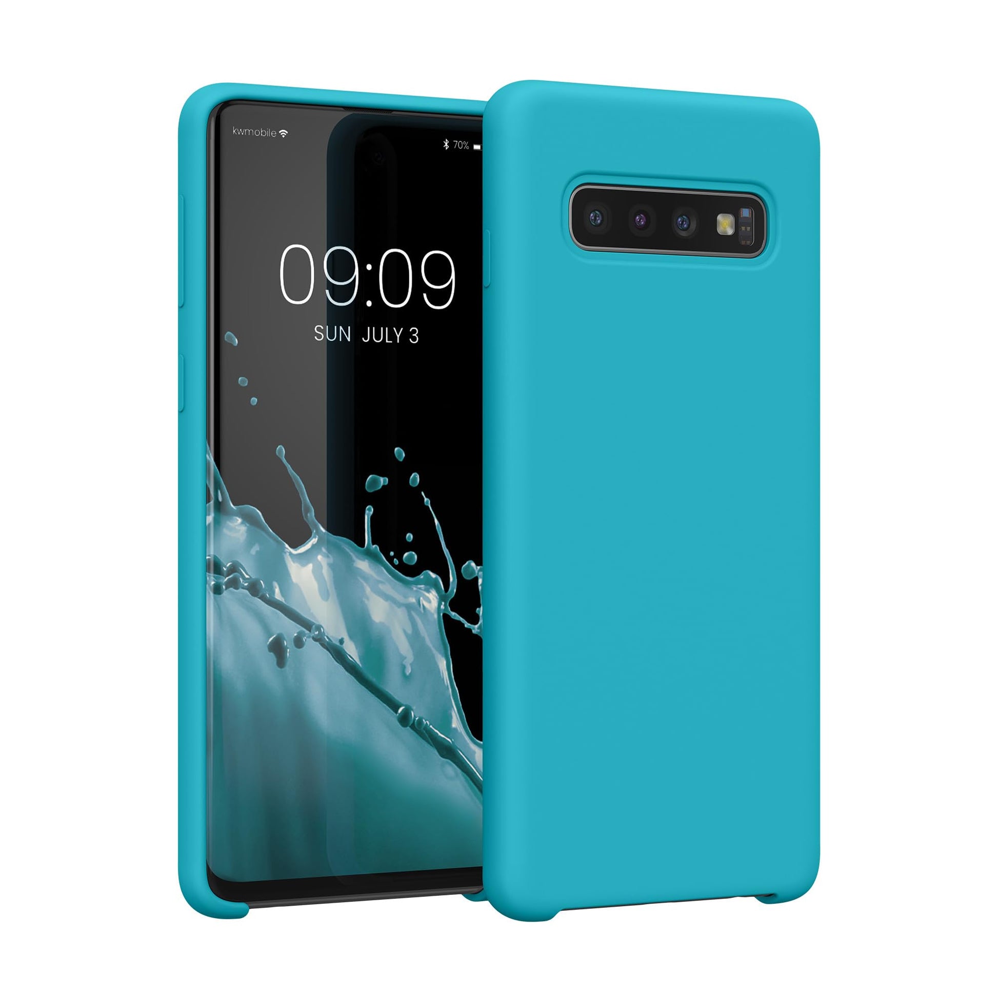 kwmobile Case Compatible with Samsung Galaxy S10 Case - TPU Silicone Phone Cover with Soft Finish - Cool Glacier