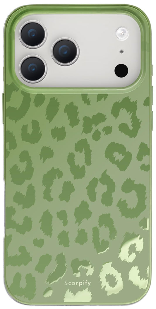 SCORPIFY for iPhone 17 Pro Max Case [Compatible with MagSafe] with Matte Moss Leopard Cheetah Print Design, Cute Magnetic Phone