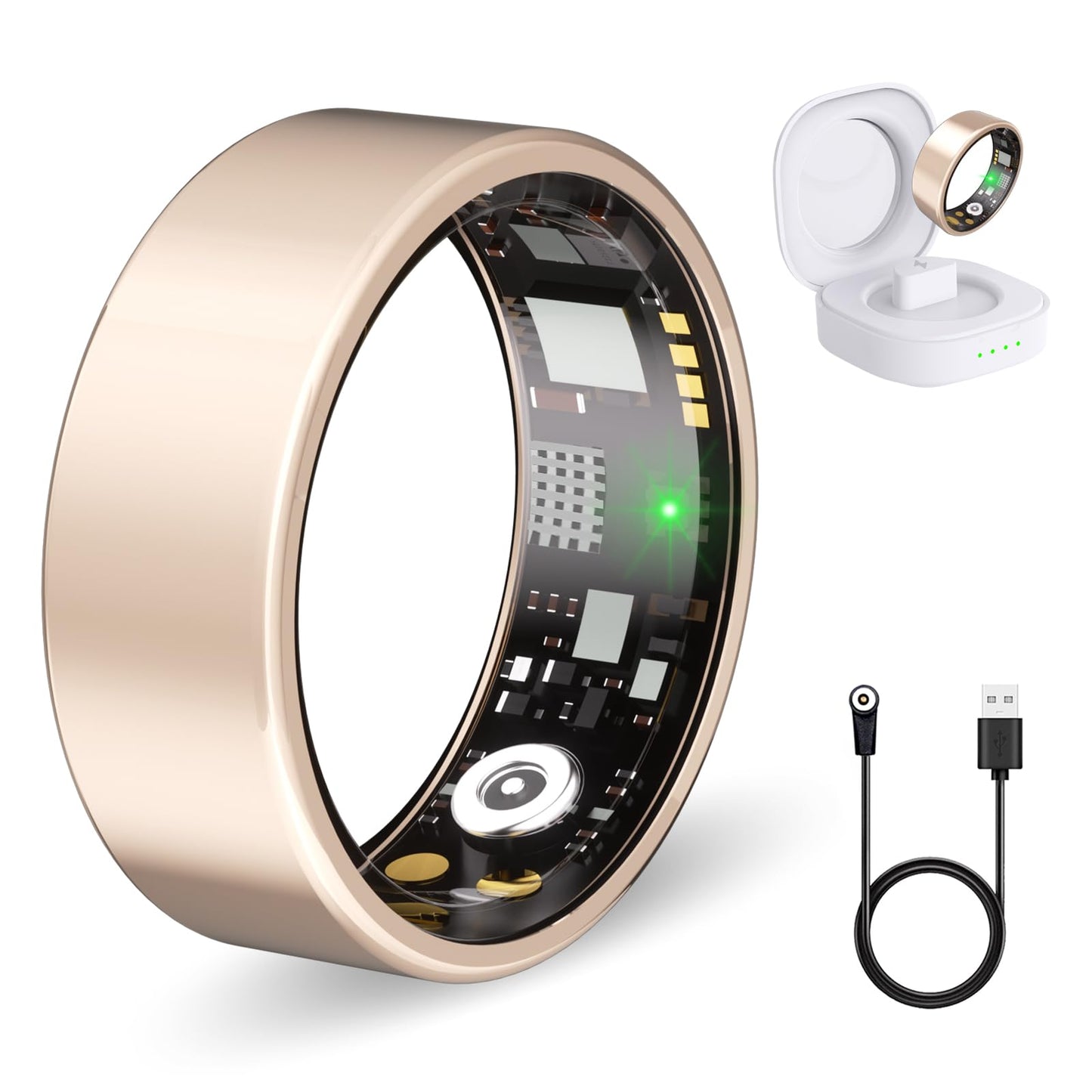 Smart Ring for Women Men Fitness Ring with Heart Rate, Blood Pressure, Blood Oxygen, sleep tracker, Step tracker, IP68 Waterproo