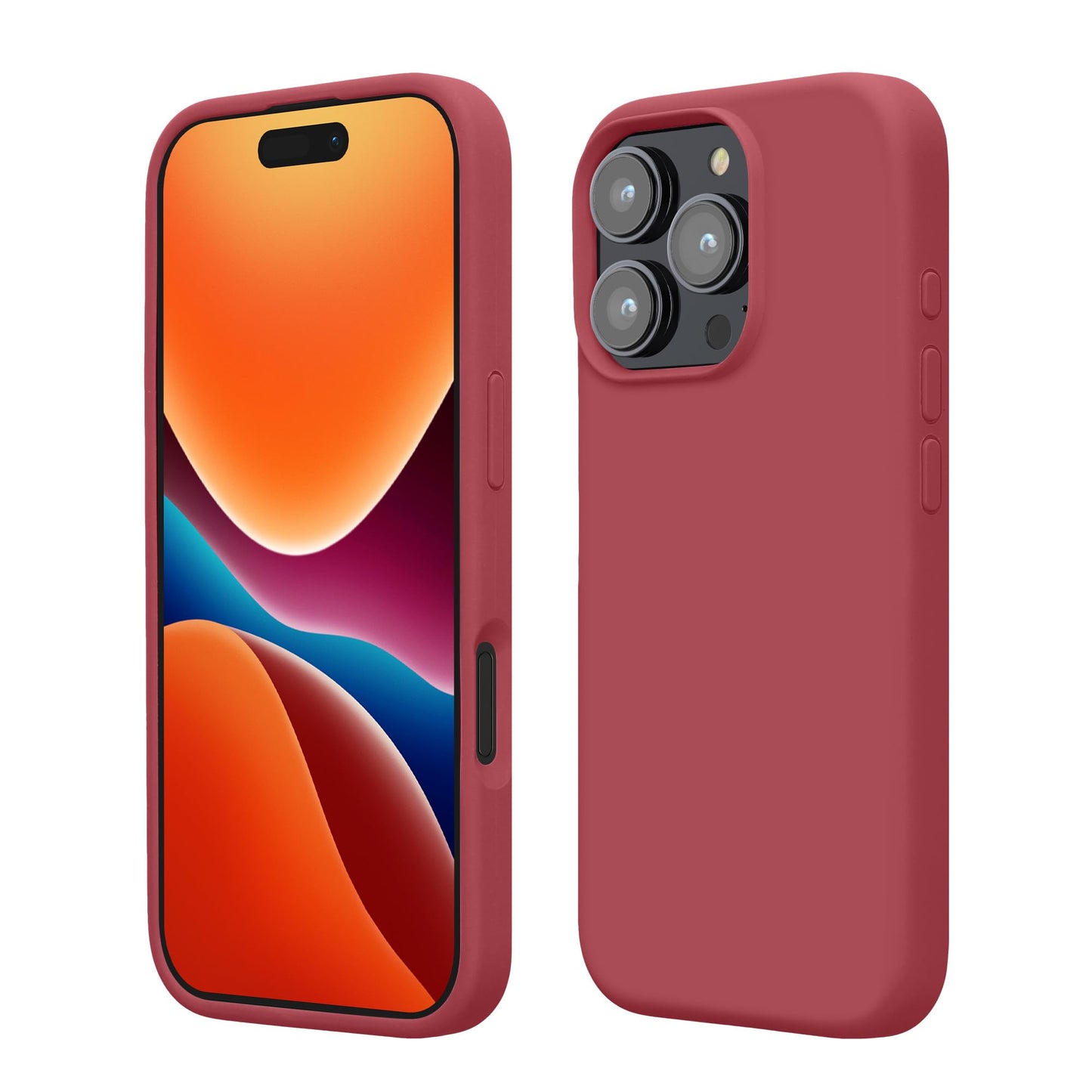 kwmobile Case Compatible with Apple iPhone 16 Pro Case - TPU Silicone Phone Cover with Soft Finish - Dark Rose