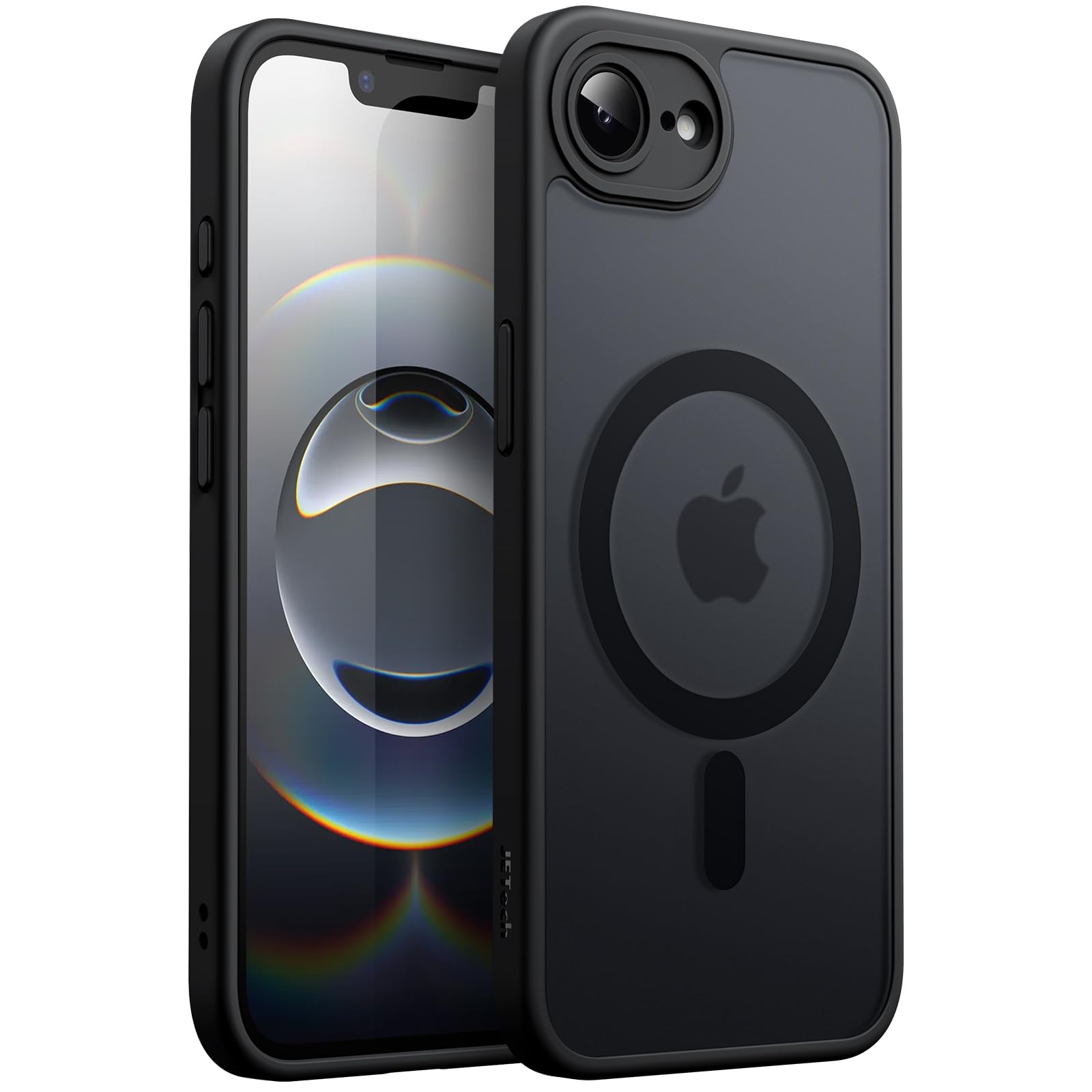 JETech Magnetic Case for iPhone 16e 6.1-Inch 2025 Compatible with MagSafe, Translucent Matte Back Slim Shockproof Phone Cover (B