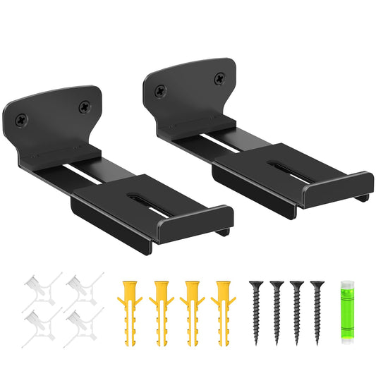 2-Pack Adjustable Soundbar Wall Mounts, Fit for Samsung, Bose, Vizio, LG Depth of 3.5-6.3 Soundbars, Heavy-Duty Steel Holds up t