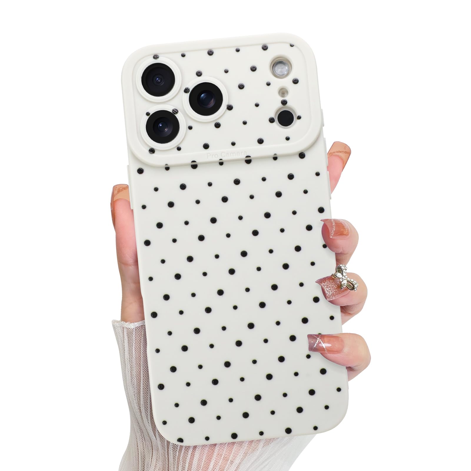 KANGHAR Compatible with iPhone 17 Pro Case 2025, Silicone Spot Cute Pattern, Camera Protection Soft Slim Phone Cover for Girls W
