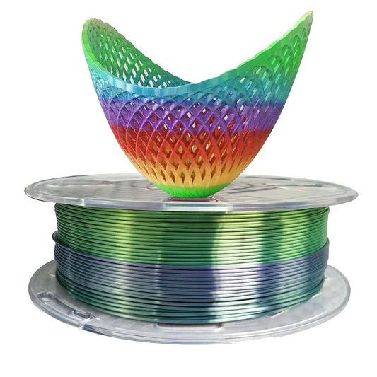 SHENGTIAN Silk Rainbow PLA Filament 1.75mm 1kg (2.2lbs) Metallic Gradient 3D Printing Filament