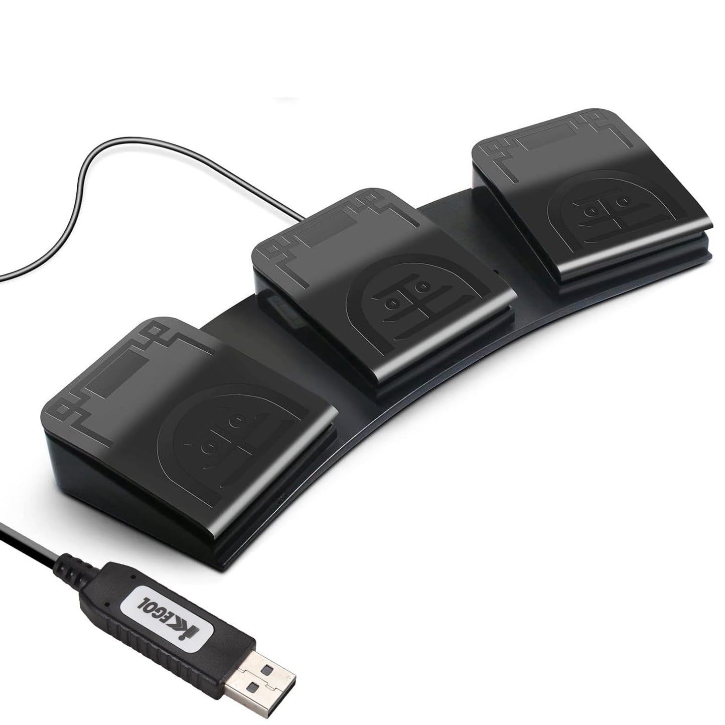 iKKEGOL Upgraded USB Triple Foot Pedal Mechanical Switch Control 3 Three Key Footswitch Program Customized Computer Keyboard Mou