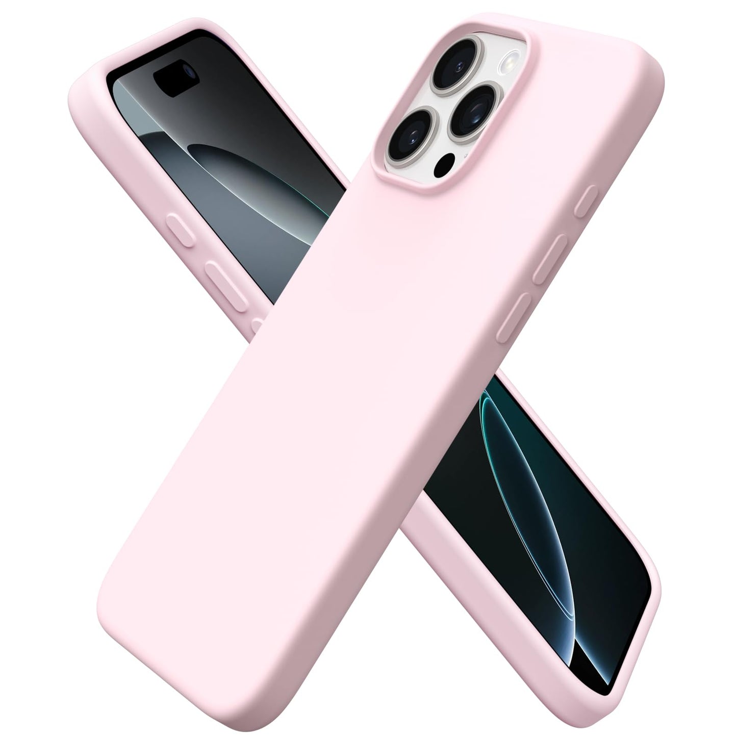 ORNARTO Compatible with iPhone 16 Pro Max Case 6.9, Slim Liquid Silicone 3 Layers Soft Gel Rubber Shockproof Protective Cover wi