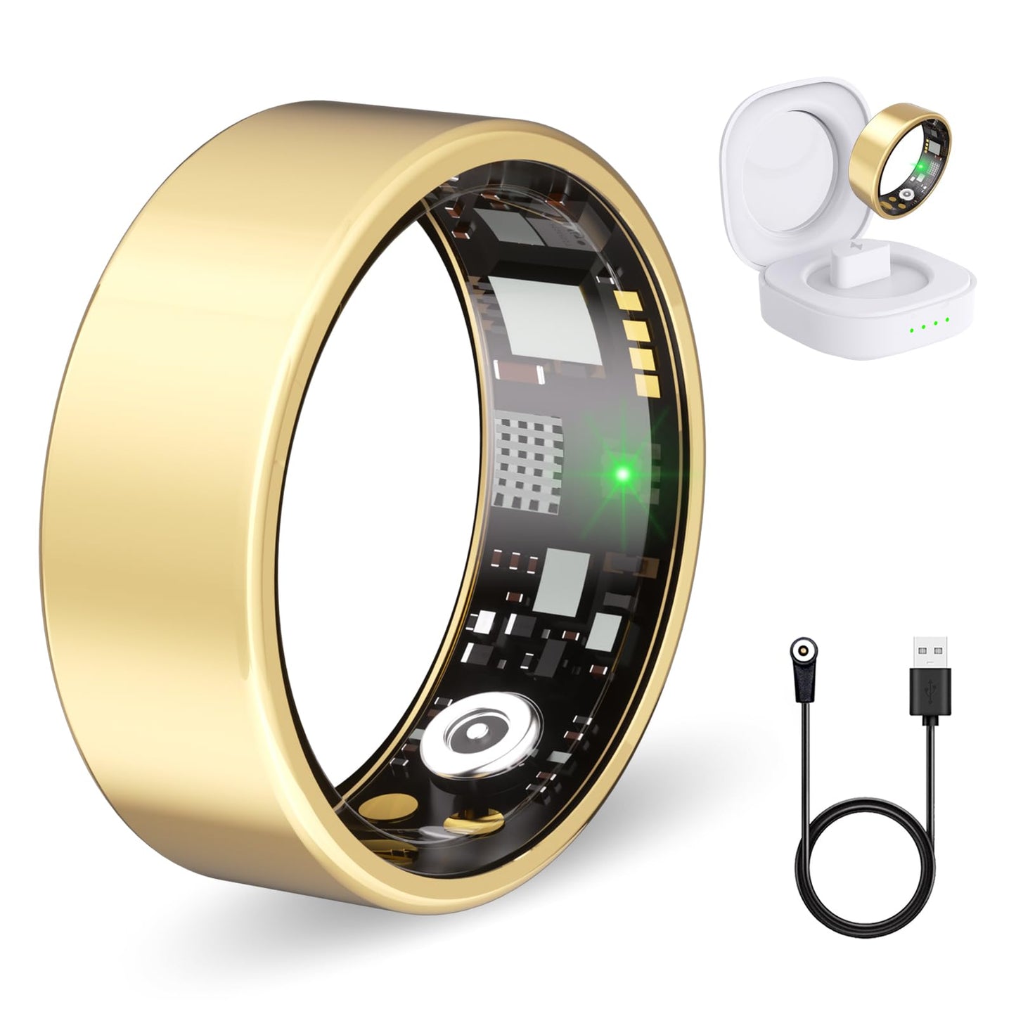 Nyweey Smart Ring for Women Men Health Ring with Heart Rate, Blood Pressure, Blood Oxygen, Sleep Tracker, Step Tracker, IP68 Wat