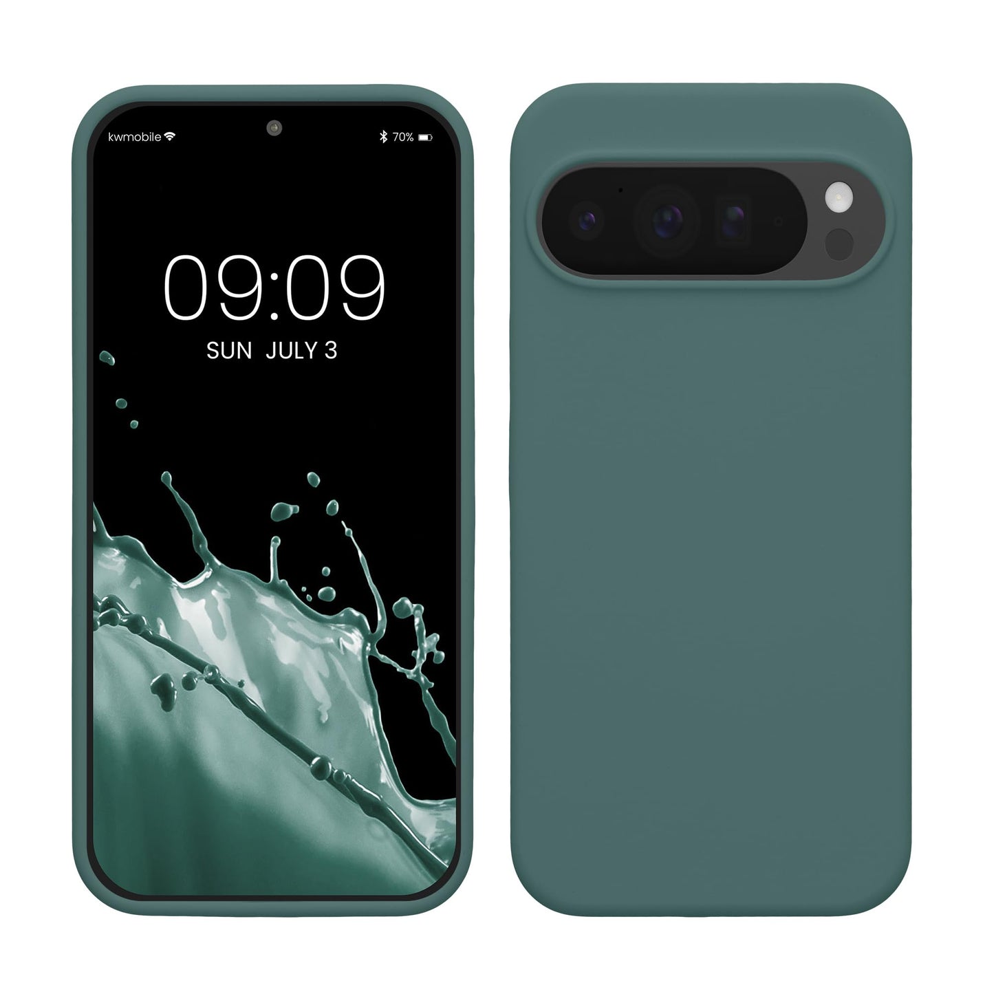 kwmobile Case Compatible with Google Pixel 10 Pro XL Case - TPU Silicone Phone Cover with Soft Finish - Blue Green