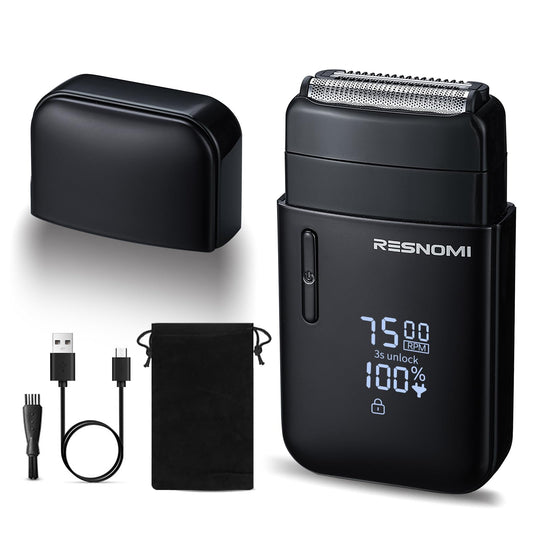 Electric Foil Shavers for Men, Electric Razor for Men Face - 2 Floating Blades, IPX7 Waterproof, 3 Adjustable Gears, LCD Display