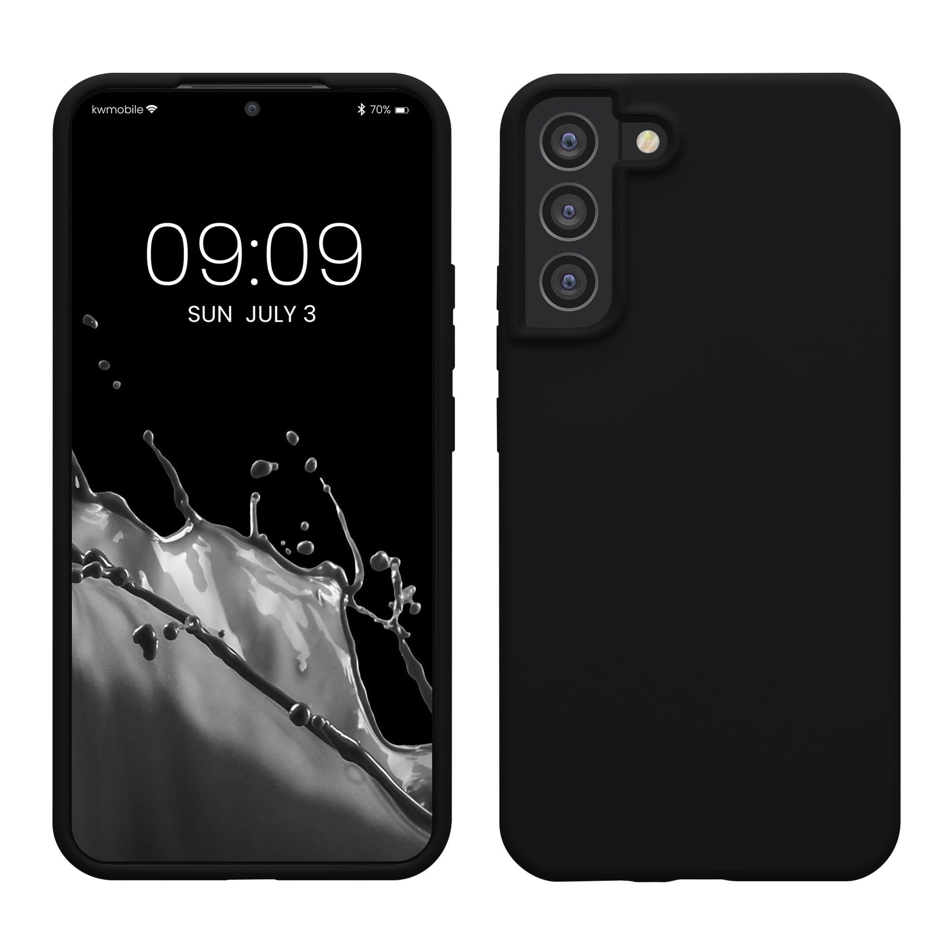 kwmobile Case Compatible with Samsung Galaxy S22 Plus Case - TPU Silicone Phone Cover with Soft Finish - Black