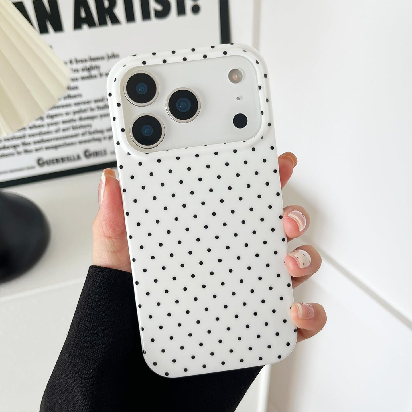 ZTOFERA for iPhone 17 Pro Max Case with Cute Aesthetic Polka Dot, Fashion Simple Dot Print Pattern for Women Men,Soft TPU Slim G