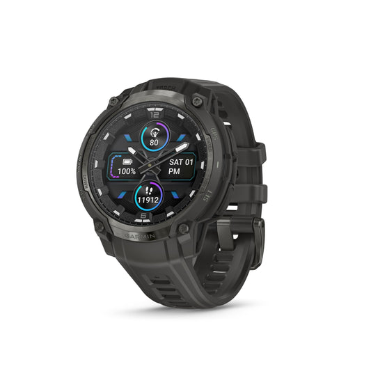Garmin Instinct Crossover AMOLED, Rugged Hybrid GPS Smartwatch with Analog Watch Hands and Bright AMOLED Display, Charcoal with