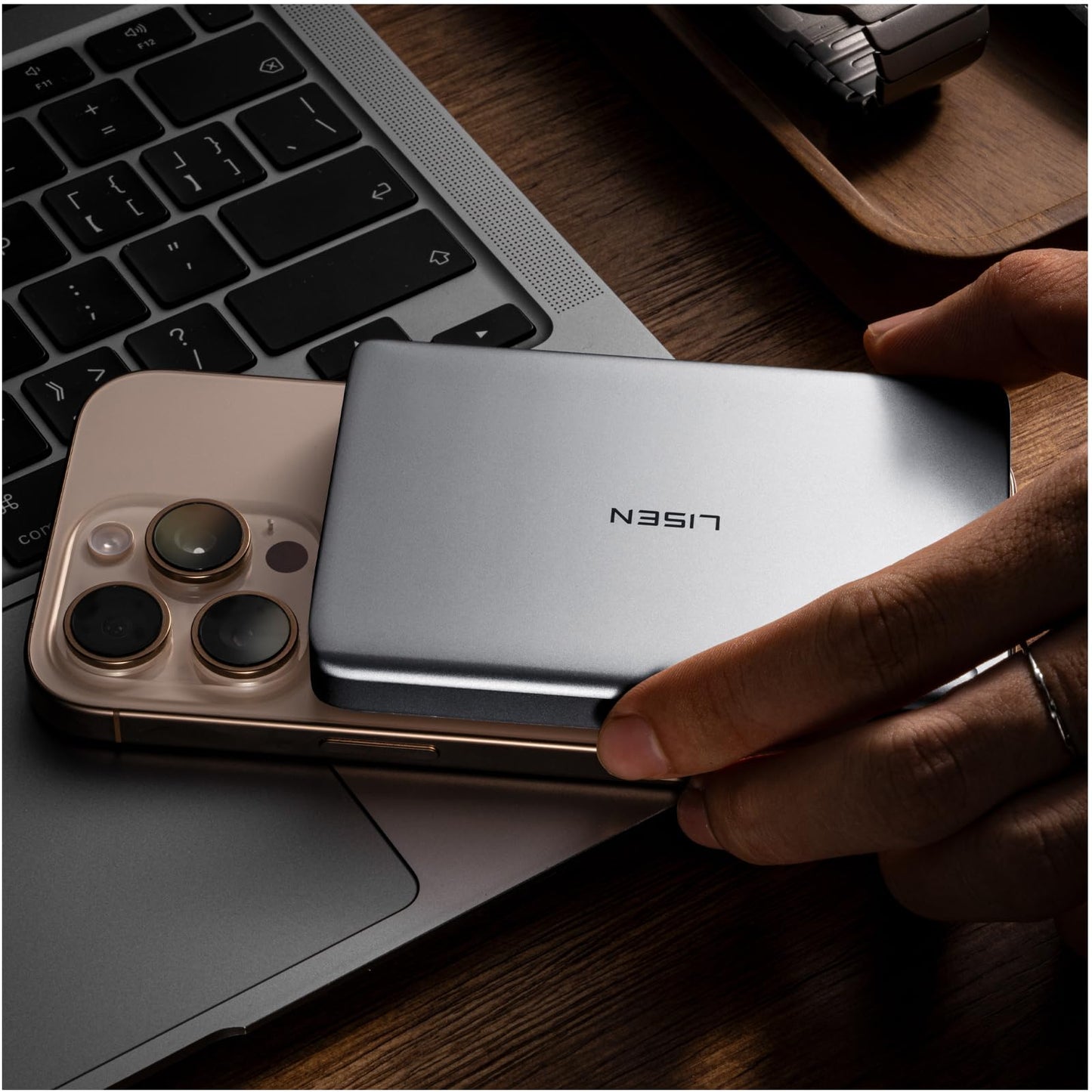 LISEN 0.5 Ultra Slim MagSafe Portable Charger,10000mAh Wireless Card Slim MagSafe Battery Pack iPhone 17 Air Accessories,Magneti