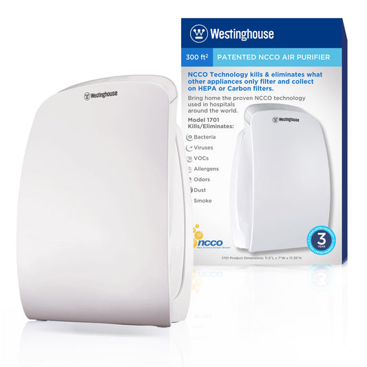 Westinghouse 1701 True HEPA Air Purifier - Medical-Grade NCCO Technology Air Purifiers for Home, Removes Allergens, Pet Dander,