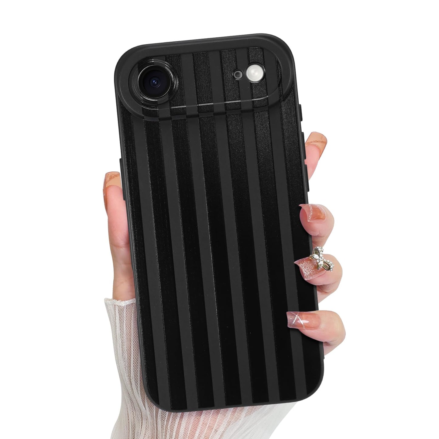 KANGHAR Compatible with iPhone Air Case 2025, Silicone Stripes Cute Pattern, Camera Protection Soft Slim Phone Cover for Girls W