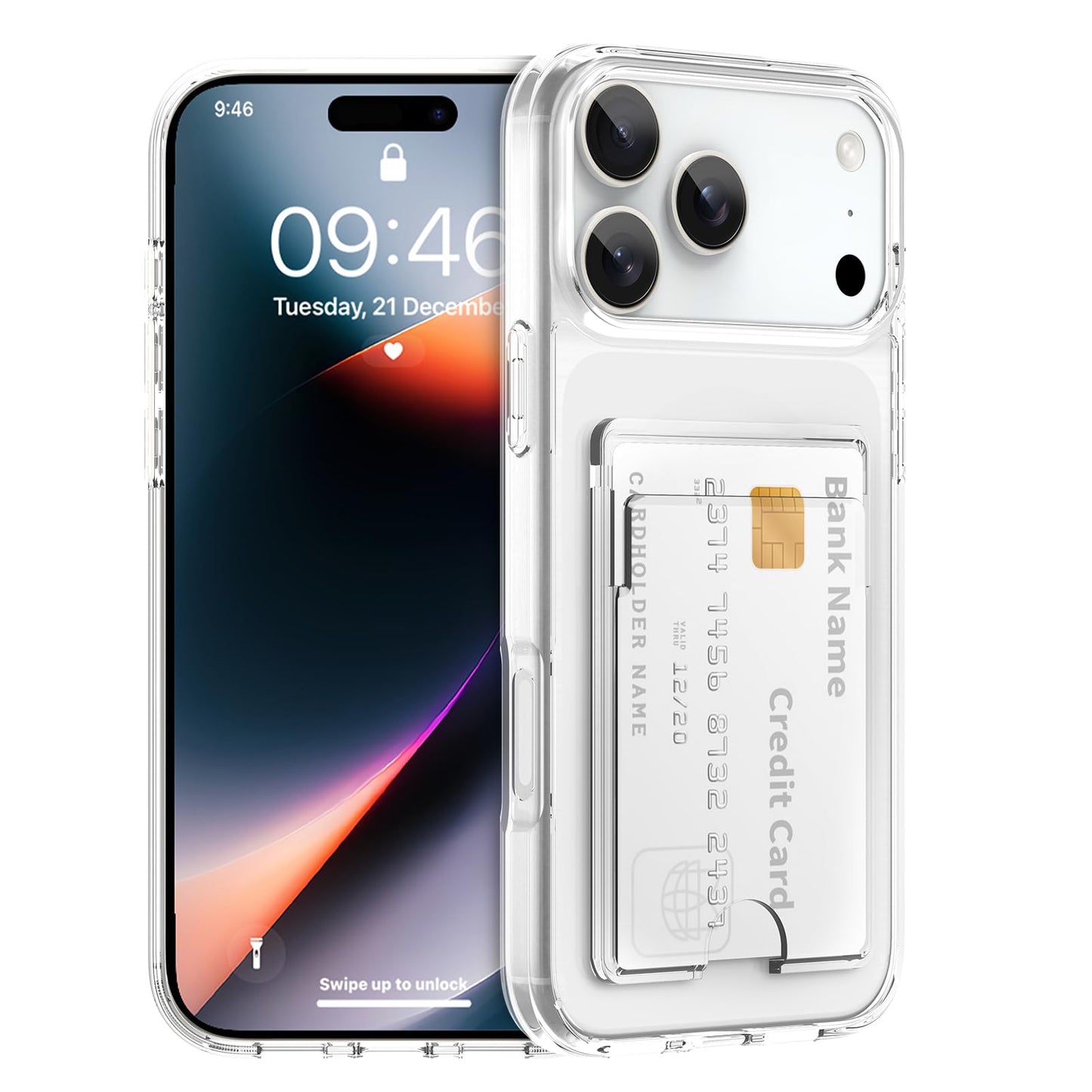 Gukalong Wallet Case for iPhone 17 Pro Max 6.9 Inch Hard PC Heavy Duty Shockproof Protection Anti-Scratch Phone Cover with Credi