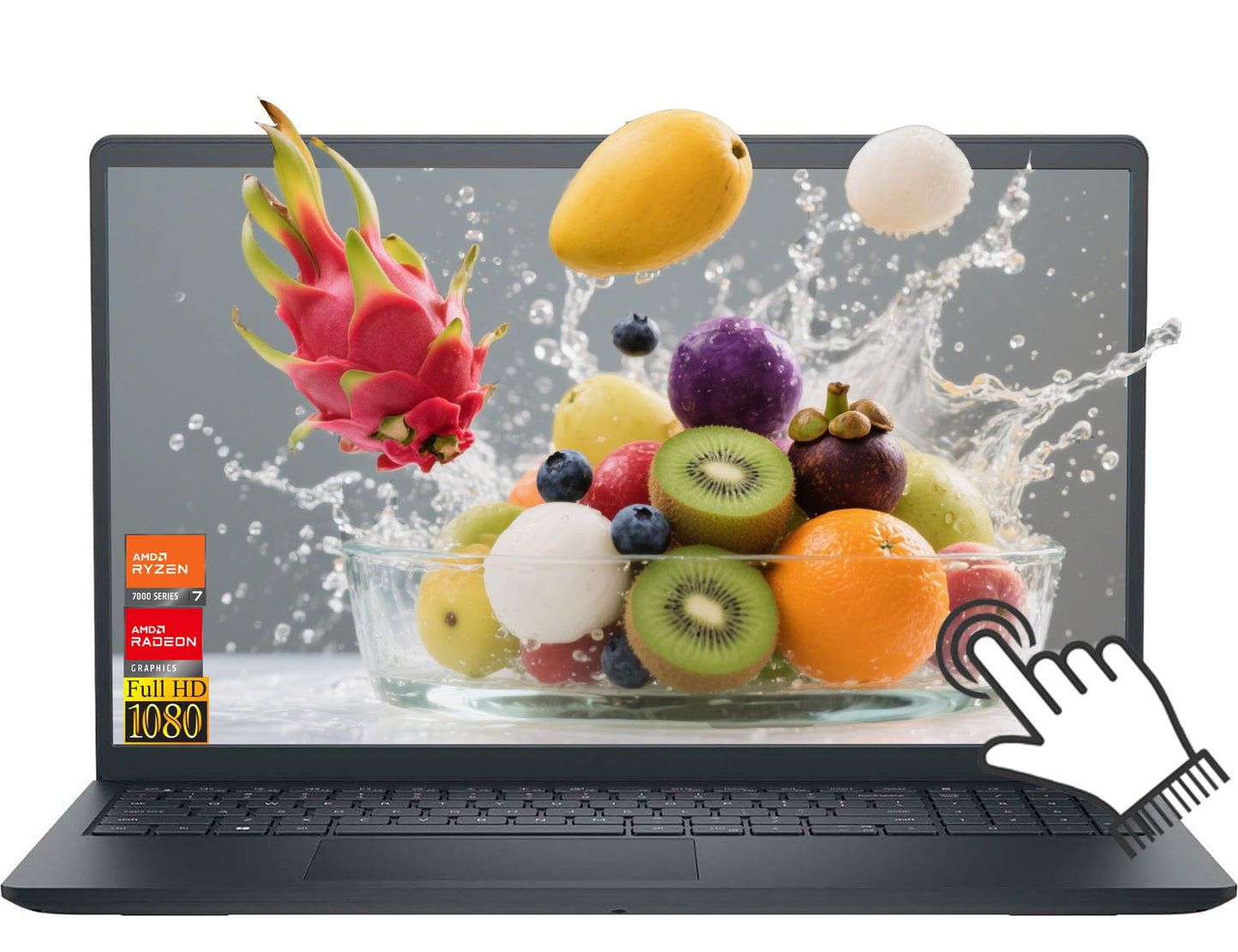 Dell Inspiron 15 3535 Touchscreen Laptop 15.6 FHD (1920x1080) IPS, 8 Cores AMD Ryzen 7 7730U Up to 4.5 Ghz, 16GB RAM 1TB SSD, AM