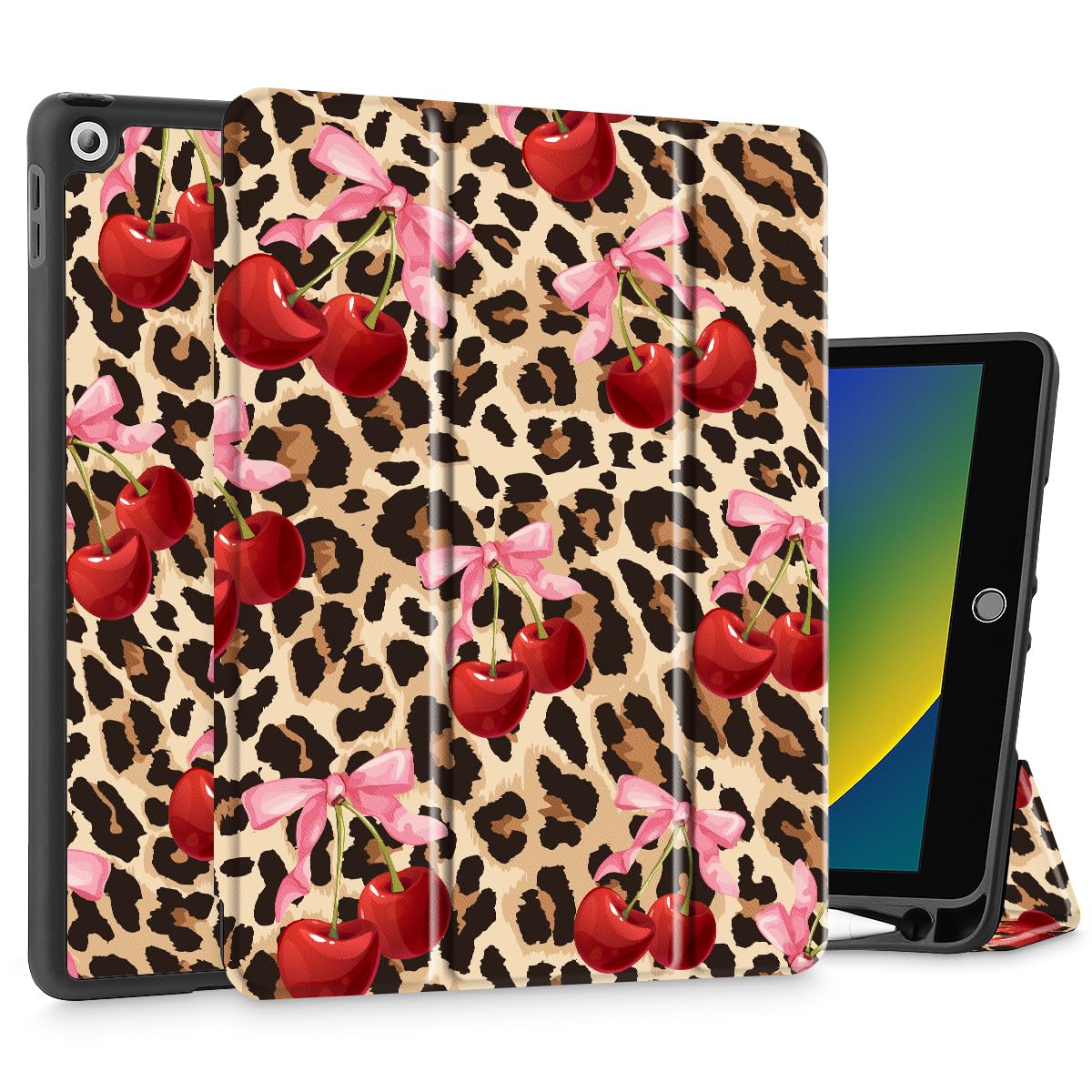 May Chen Case for iPad 10.2 Inch 2021 2020 2019 iPad 9th/8th/7th Generation with Pencil Holder, Slim Stand Protective Case with