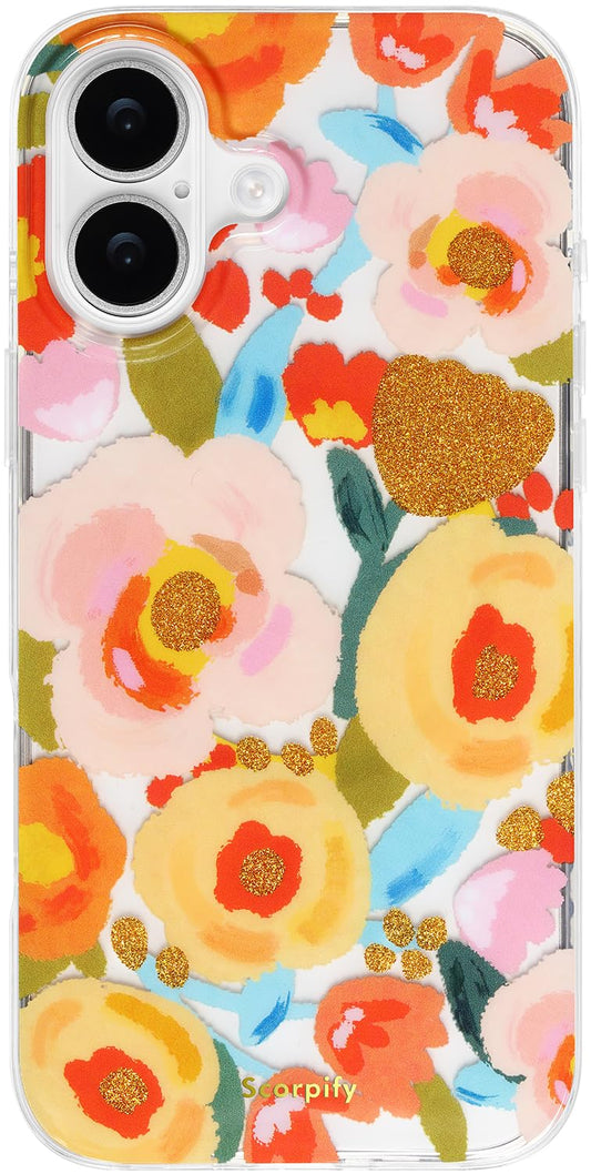 SCORPIFY for iPhone 17 Case [Compatible with MagSafe] with Heronsbill Floral Design, Cute Clear Flower Magnetic Phone Cover for