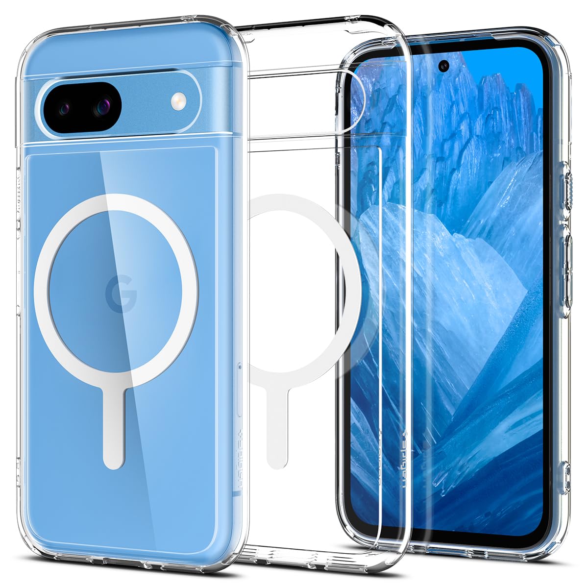 Spigen for Pixel 8a Case, Ultra Hybrid MagFit (2024) [Compatible with MagSafe Accessories] [Anti-Yellowing] - Clear