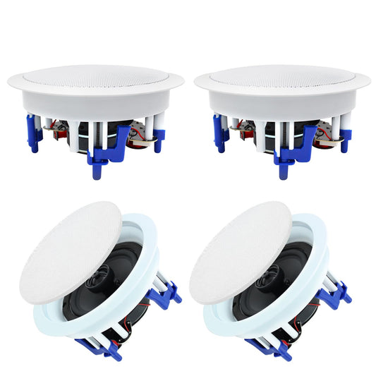 Herdio 5.25    Flush Mount Bluetooth Ceiling Speaker System Max Power 600 Watts Great for Humid Indoor Outdoor, Kitchen,Bedroom,