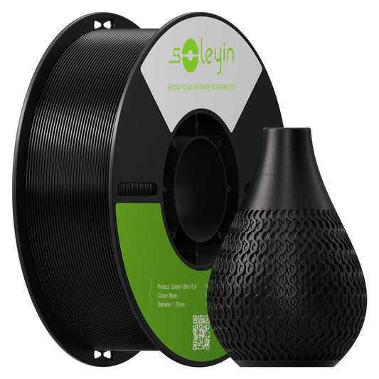 Soleyin PETG 3D Printer Filament 1.75mm, Neatly Wound Strong Toughness Filament, Smooth Glossy Finish, 1 kg Spool(2.2lbs) Dimens