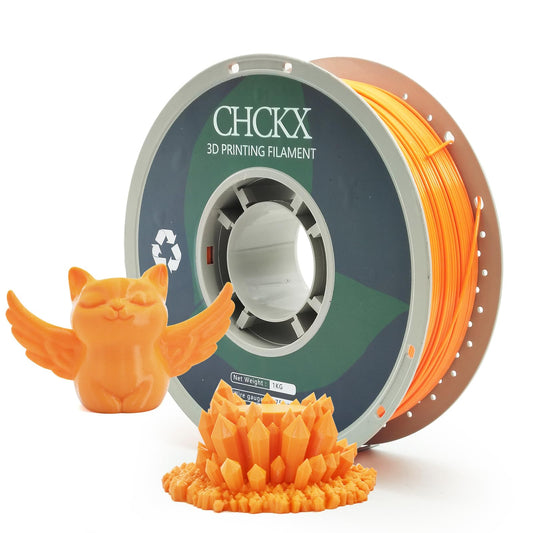 CHCKX PETG 3D Printer Filament, Dimensional Accuracy +/- 0.03 mm, 1kg Spool(2.2lbs), 1.75 mm Fit for Most 3D Printers,Orange