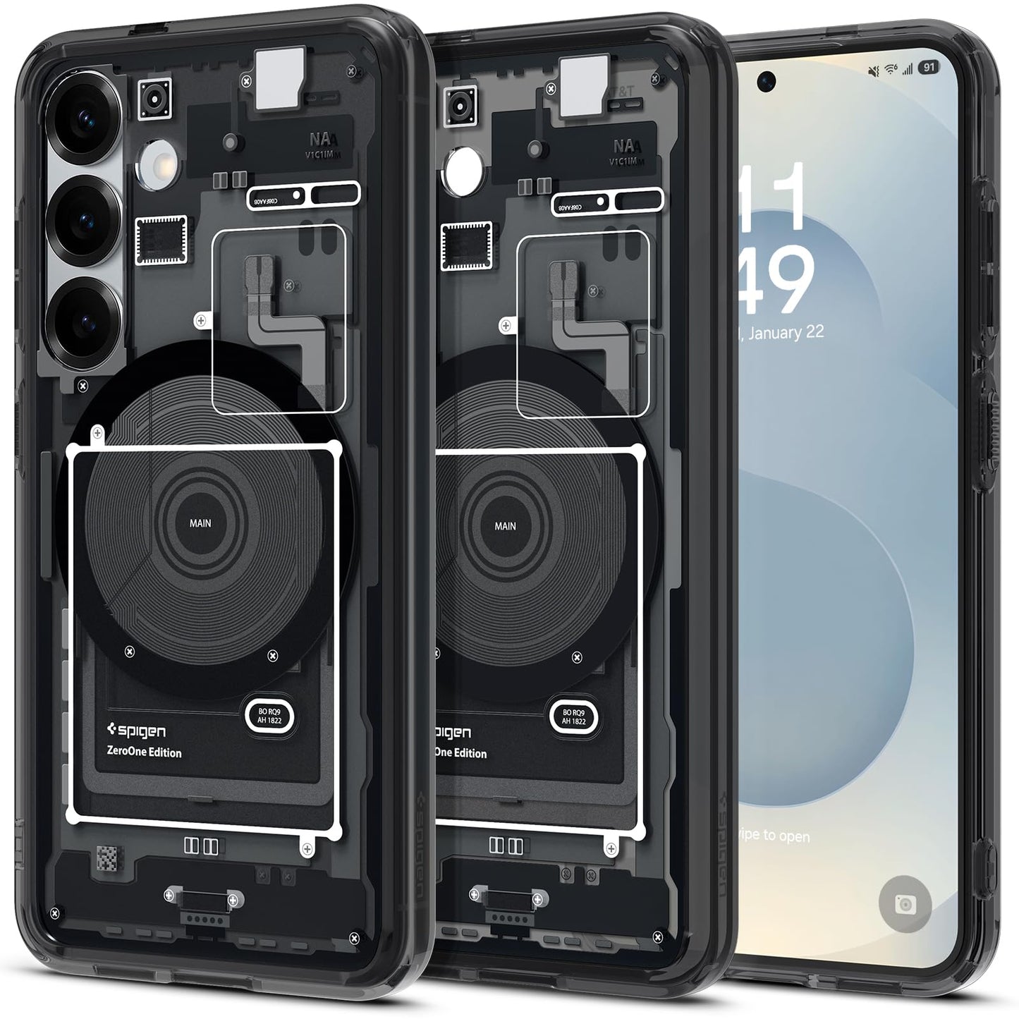 Spigen Ultra Hybrid MagFit Designed for Galaxy S25 Case [Qi2 Certified/Magnet for Galaxy] (2025) - Zero One Black
