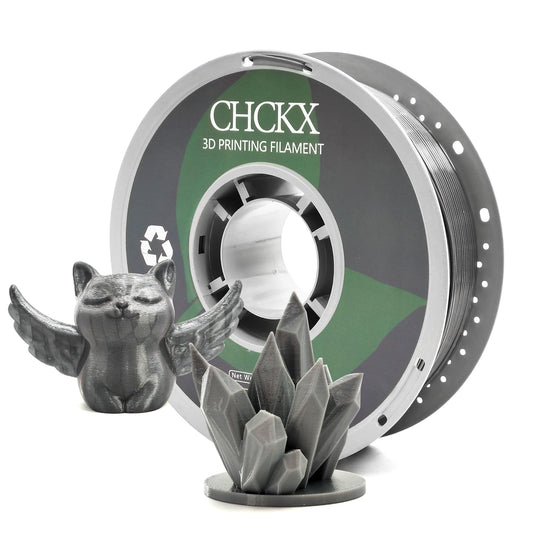 CHCKX PETG 3D Printer Filament, Dimensional Accuracy +/- 0.03 mm, 1kg Spool(2.2lbs), 1.75 mm Fit for Most 3D Printers,Grey