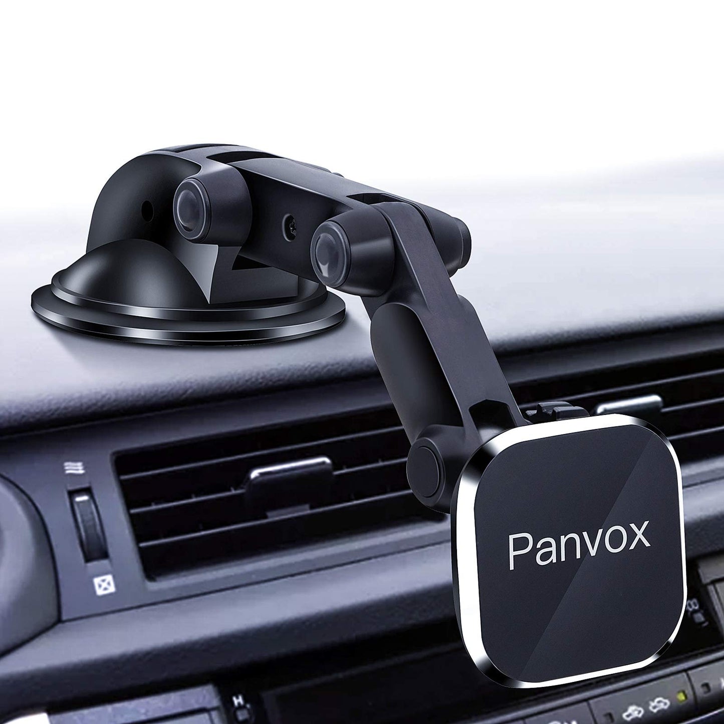 Magnetic Phone Car Mount, Universal Dashboard Windshield Car Phone Mount Holder with Upgraded 3.2 Suction Cup,8 Strong Magnets C
