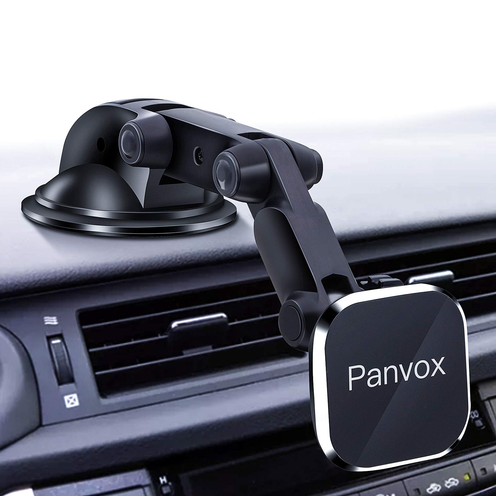 Magnetic Phone Car Mount, Universal Dashboard Windshield Car Phone Mount Holder with Upgraded 3.2 Suction Cup,8 Strong Magnets C