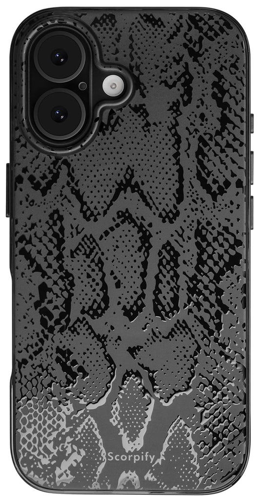 SCORPIFY for iPhone 17 Case [Compatible with MagSafe] with Matte Black Snake Print Design, Cute Magnetic Phone Cover for Women G