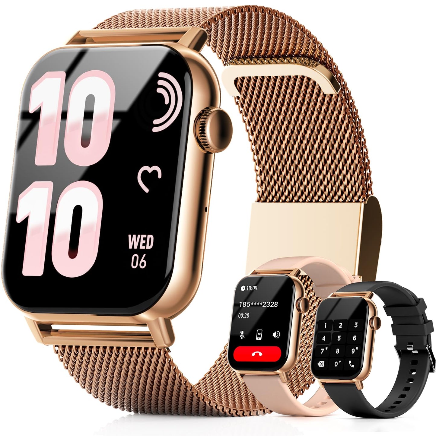 Trendia Smart Watches for Women, 1.83 HD Fitness Tracker (Answer/Make Calls), 120+ Sport Modes with Heart Rate/Sleep Monitor, IP