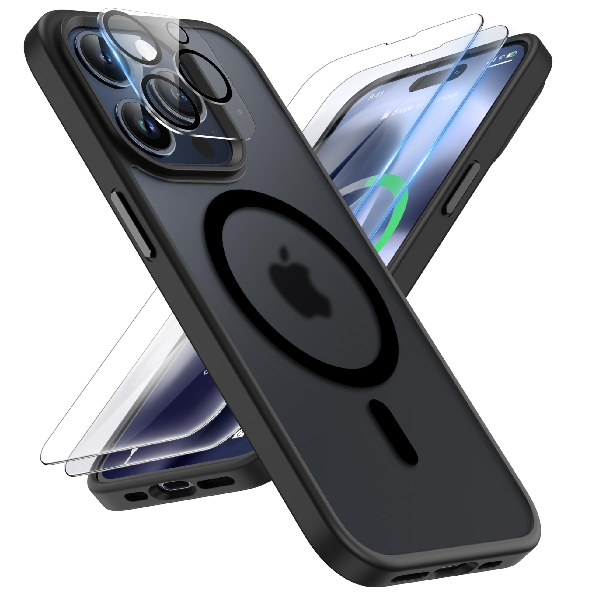 ORETECH Magnetic for iPhone 15 Pro Max Case, [Compatible with MagSafe] [2 Pcs Screen Protectors] [15 FT Drop Protection] Frosted