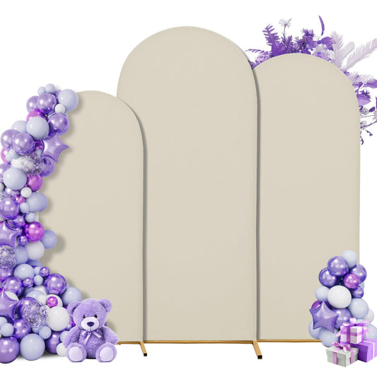SUKAIKEQA 3-Piece Arch Cover Bundle - 7.2FT, 6.6FT & 6FT Stretch Spandex Backdrop Set - Wedding, Birthday & Photo Booth Arch Cov