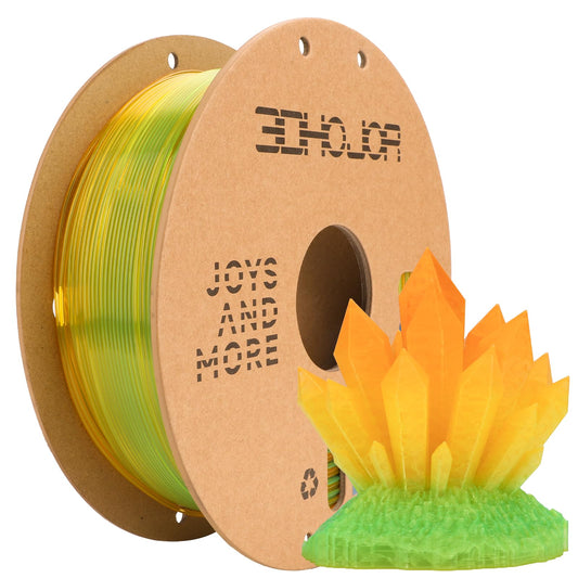 3DHoJor Transparent Multi Rainbow Color Change PLA 1.75mm 1KG 3D Printing Filament Crystal Rainbow PLA -Wheat Field