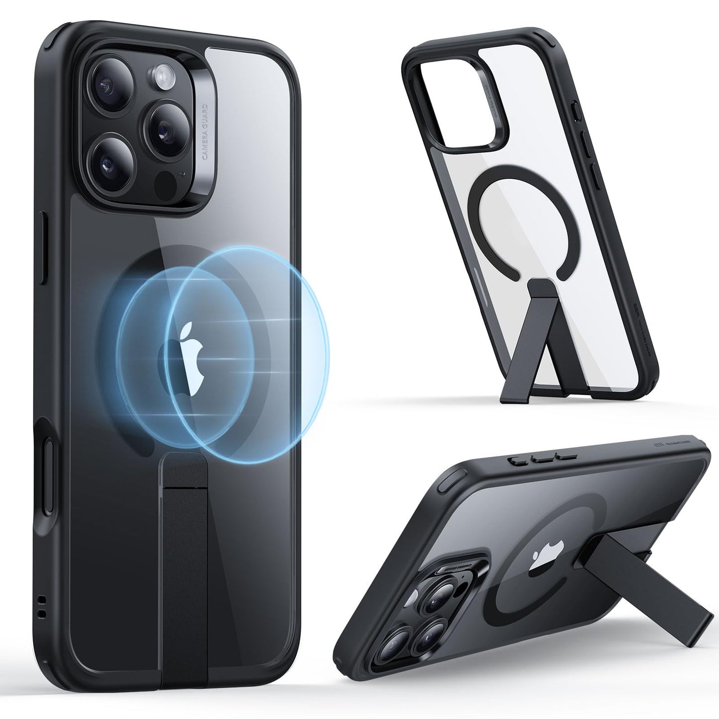ESR for iPhone 16 Pro Max Case with Kickstand, Military-Grade Shockproof Protection, Magnetic Fully Adjustable Flickstand Phone