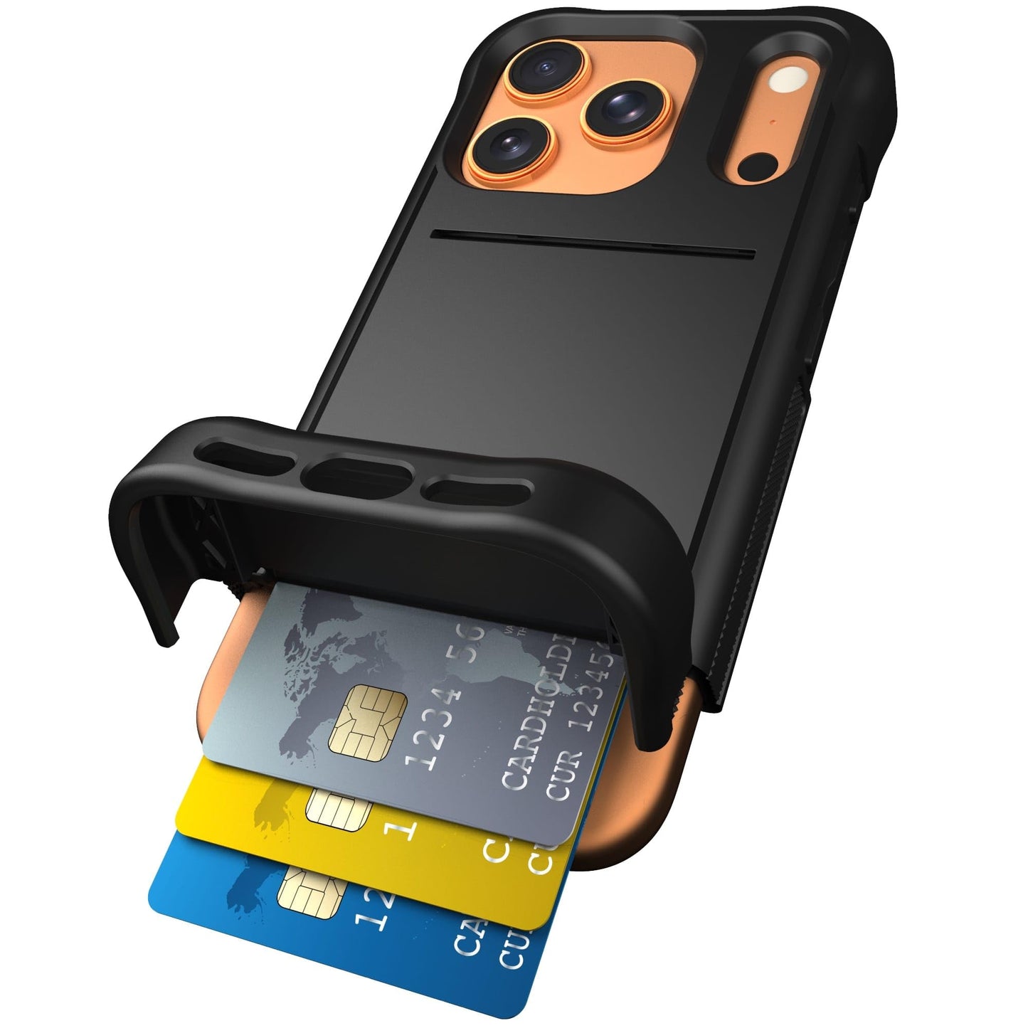 Scooch for iPhone 17 Pro Case with Card Holder, Wingmate Wallet Case with Hidden Card Slot and RFID Protection, Holds 3 to 4 Car